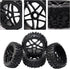 JIUWU High-Performance 4-Pack RC Off-Road 17mm Hex Rc Wheels and Tires - 1/8 Scale Rc Tires, Rc Car Wheels, Rc Vehicle Wheels & Tires Durable Construction (Black)
