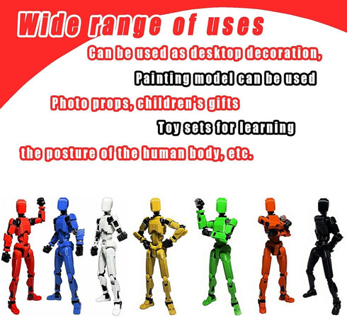 9PCS T-13 3D 13 Dummy 13 (9 EIMONEY Assembly Completed Action Figure Printed Multi-Jointed Movable,Lucky Action