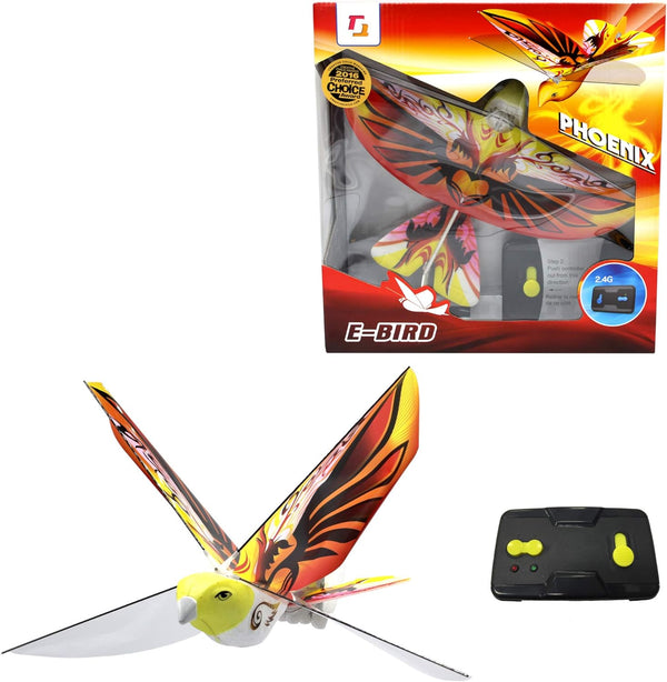 MUKIKIM eBird Orange Phoenix - Flying RC Bird Drone Toy for Kids.
