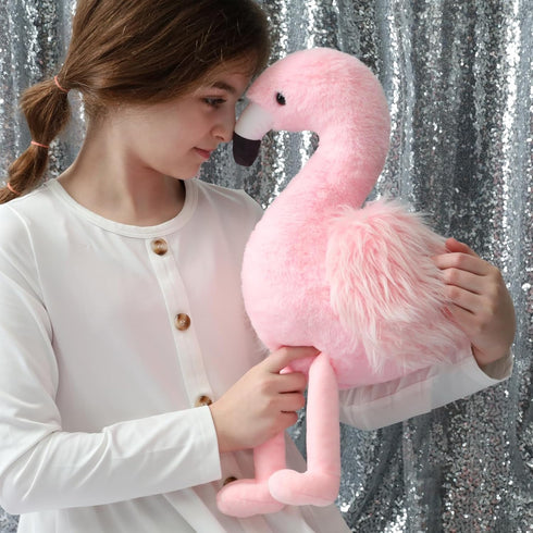 Animals-18in Mommy 4 MorisMos Plush Flamingo Stuffed Stuffed Flamingo with Baby Bird Toys for Girls Boys,Pink Bird