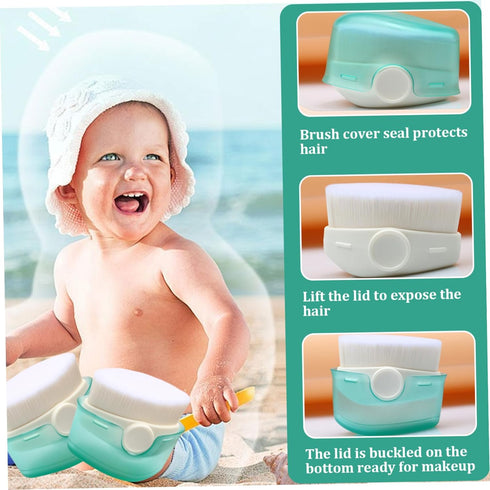 Blablablalu 2pcs Set Sunscreen Applicator for Kids Sunscreen Lotion Applicator with Protective Cap Fast Brush Liquid