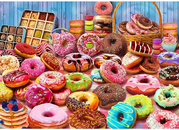 HUADADA 1000 Piece Jigsaw Puzzles for Adults, Donuts Interlock Perfectly, Home Decor Birthday Party Gift