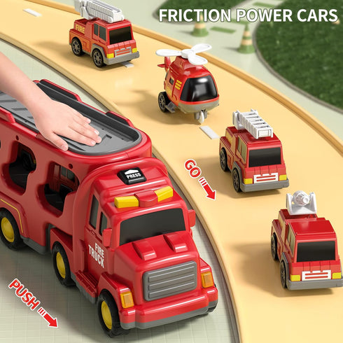 3-5 3 4 5 6 7, Set, 4-6 TEMI Fire Trucks Boy Toys for Toddlers Year Old - Firetruck Toys for Kids Transport Vehicle