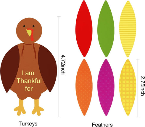 Gejoy 56 Pieces Thanksgiving Turkey Craft Kits DIY for School Activities Decoration Supplies, Makes Up to 8 Turkeys