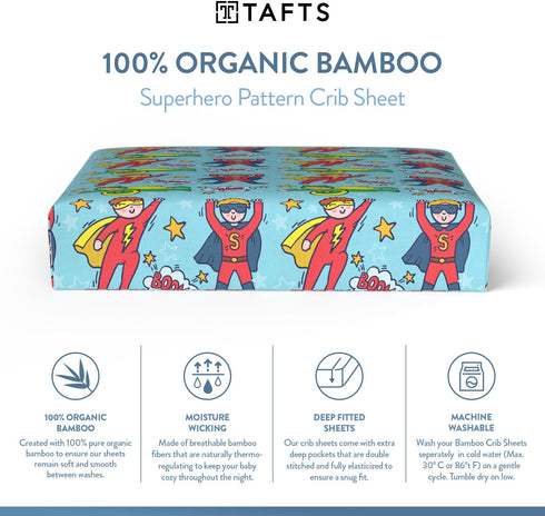 100% 8 Inch 360 (28 52 Tafts Viscose Fitted Crib Sheets, Girls, Boys & Unisex, Deep Pocket, Standard Crib & Toddler