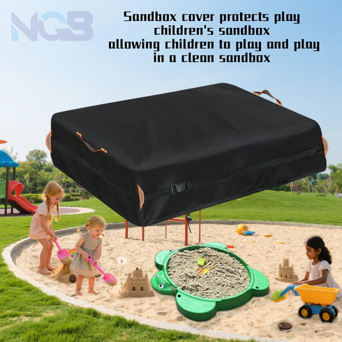Sandproof.44 Lx40 Wx10 Outdoor Sandbox Cover, Square Kids Sand Box Covers Waterproof and Windproof, Children's Large