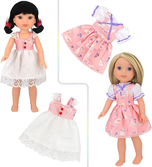 SOTOGO 11 Sets American Wellie Doll Clothes - Outfits for 14 to 14.5 Inch Dolls, Dresses, Pajamas, Swimsuit
