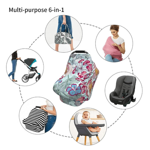 Schgap Flowers Car Seat Covers Canopy for Baby Nursing Cover Breastfeeding Baby Carrier Cover Stroller Cover