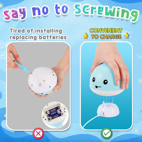 1-3, 6-12 1 Gigilli Baby Bath Toys, Light Up Whale Sprinkler Bath Toys for Kids Ages Pool Water Table Bathtub Fountain