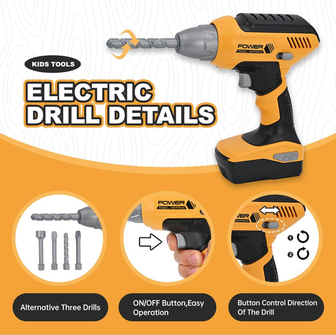 Set Set 3 4 5 Kids Tools for Boys,Toddler Tool with Tool Bag & Electronic Drill,Construction Pretend Play Tools