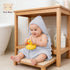Ease Cubs 3-Pack 100% Slate,32" 32") Muslin Hooded Baby Towels, Cotton, Ultra-Soft & Absorbent Baby Bath Towels