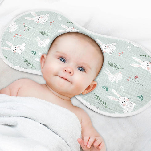 decor gift 4 Pack 22x11in Cotton Baby Burp Cloths Easy Care Mint Six Playful Bunny spit up Cloth for Gender Neutral