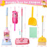 Playset 2-4, 6-Piece Set TUZT Kids Cleaning Toys for Ages Compact Pretend Vacuum with Light & Sound (No Suction)