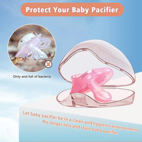 Smlpuame Case,4 Pack Pacifier BPA Free Pacifier Holder Case,Transparent Container Box for Baby BinkyNot