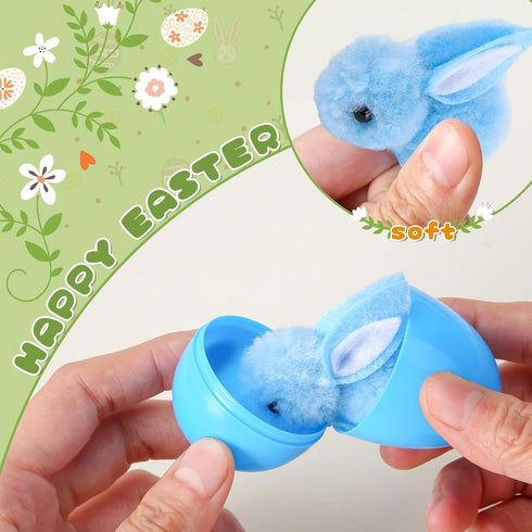 24Pack Labrostar Easter Eggs Fillers with Easter Bunny Plush Inside Prefilled Easter Eggs for Easter Eggs Hunt Easter