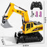 XINNOVEL 6-12, 11CH 2.4Ghz 3 4 5 6 7 8 9 10 11 12 Remote Control Excavator Toys for Boys Age RC Sand Digger with Metal