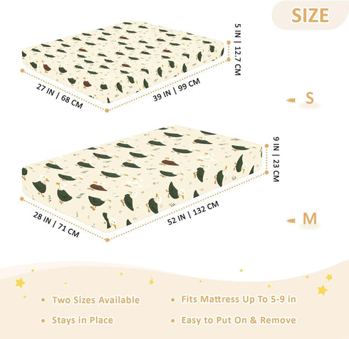 miaozhen 1 Pack 52x28 Cotton Baby Crib Sheets Ultra Soft Naughty Jurassic Mallard Duck Playard Mattress Sheets