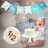 Vnysh 1/2 4PCS 6 Set 1/2 6 Birthday Boy Half Birthday Decorations Khaki Month Party with Way to One Banner, Halfway