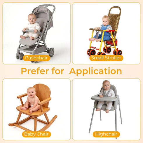 Universal High Chair Safety Straps for Infants & Toddlers - Black