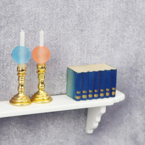 2Pcs White Dollhouse Wall Shelf, 1:12 Scale Miniature Storage for Kitchen Scene Dollhouse Decor