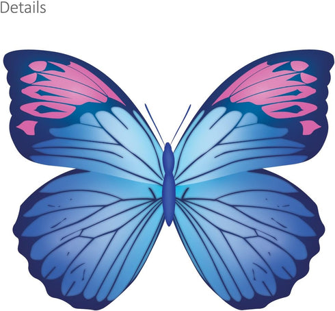 DECOWALL DS9-1302 30 Vibrant Butterflies Kids Wall Stickers, Peel and Stick Removable Decals for Nursery
