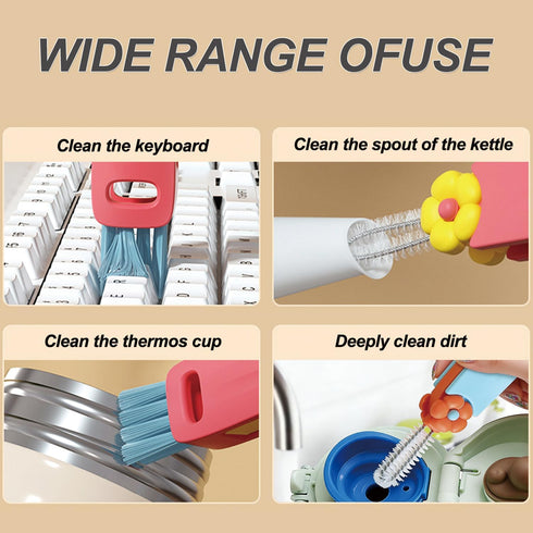 DWNDN 3 1 Set, 3PCS in Cup Lid Gap Cleaning Brush Bottle Cleaning Brush Multifunctional Bottle Cleaner Brush Home