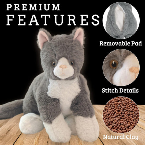 Weighted Stuffed Animals - 3.5lb Microwavable Unscented Plush for Menstrual Cramps and Stress