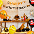 60Pcs 12 Inch Construction Balloons, Orange Black Yellow Truck Construction Party Latex Balloons for Kids Boy Girl