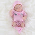 ENADOLL Reborn Baby Doll Realistic Silicone Vinyl Baby Girl 10 inch Lifelike Doll Gift Set for Ages 3+ (Close Eyes Girl)