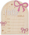 Hello World Baby Birth Stats Sign Wooden Keepsake with Pink Bow, Newborn
