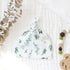 Set LifeTree Newborn Swaddle with Matching Hat and Headband Bow, Wooden Birth Announcement Card, Muslin Baby Swaddle