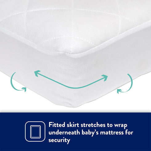 52 28- Kolcraft Fitted Waterproof Baby Infant Crib Mattress Protector Pad and Toddler Bed Cover, Durable