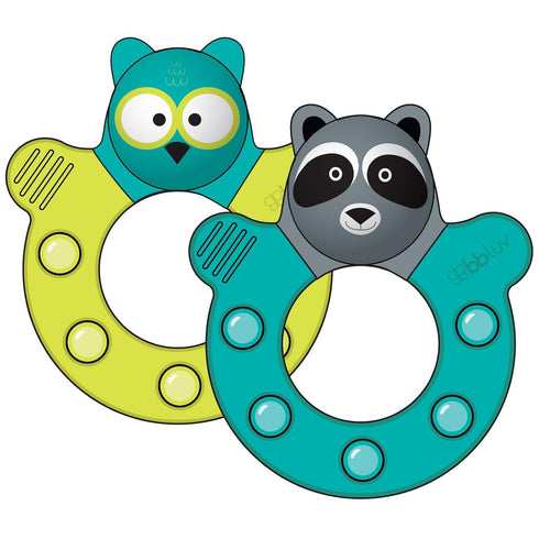 Guemi Chillable Textured Teething Toy - Owl in Lime Color