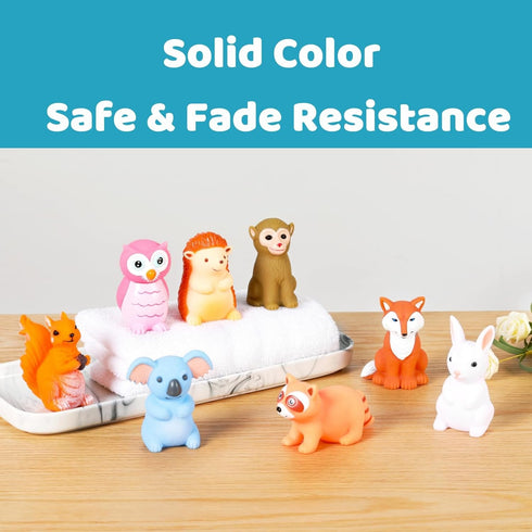 XY-WQ Bath Toys No Hole - For Infants 6-12 & Toddlers 1-3, 8 Pcs Animal Bathtub Toys with Mesh Bag