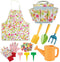 Kids Gardening Set, Kids Gardening Tools with Watering Can, Shovel, Rake, Gloves,