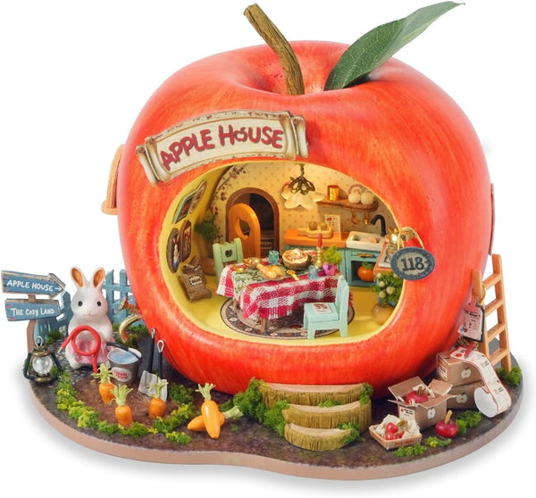 TuKIIE DIY Miniature House Kit with Furniture, 1:100 Scale Creative Room Mini