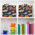 CWUPZAY 1 Pack Fish with Salmon Storage Basket Canvas Fabric Collapsible Storage Bins Box Organizer Waterproof for Home