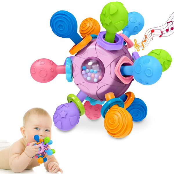 Baby Teething Toys for Babies 0-6 Months | Infant Baby Girl Gifts | Rattles Chew Toys Sensory Learning Montessori -