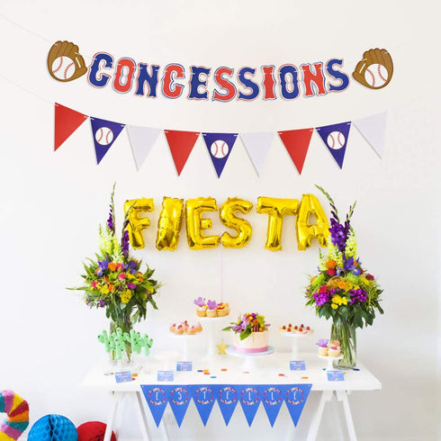Baseball Party Supplies Concessions Banner, Sports/Baseball Themed First Birthday Party Decorations
