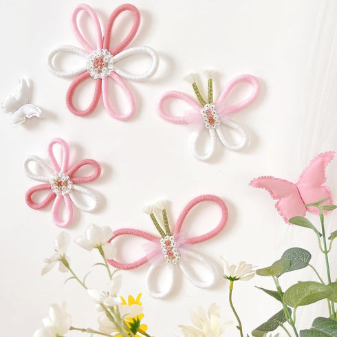 KUNHEHO Butterfly Wall Decor Set of 6 Daisy Flower Boho Nursery Wall Dcor