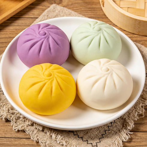Silkivana Dumpling Squishy, Mystery Squishy Dumpling Box, Soft Squeeze Dough Ball for Stress Relief, Stretchy Bun