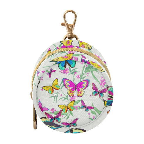 PYBUG Butterfly Round Pacifier Storage Case, Polyester & TPU Lined with Hook Buckle,
