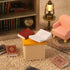 36 1:12 1 Bookcase,4 Pcs Scale Miniatures Dollhouse Books and Wooden Floors Furniture Display Bookshelf Cabinet Mini