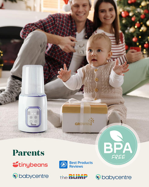 8-in-1 Grownsy Bottle Warmer, Fast Baby Bottle Warmer for Breastmilk or Formula, Smart Temperature Control