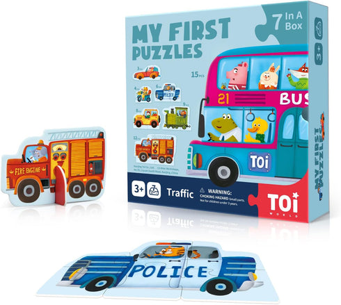 Toi 6 Packs Large Piece Toddler Jigsaw Puzzles for Kids Aged 2.5+, Animal Shaped Floor Puzzles for Preschool
