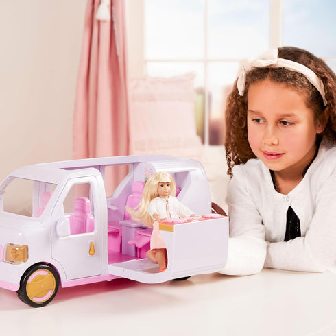 Lori Dolls Sweet Escape Luxury SUV Vehicle for Mini Dolls, Large Pink Car for 6-inch Dolls with Sounds & Lights