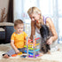 1 2 3 Set 7 Wood City Toddler Toys for Years Old, Wooden Car Ramp Racer Toy Vehicle with Mini Cars & Race Tracks
