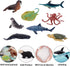 TOYMANY 24pcs Mini Ocean Animal Figurines, Realistic Cake Toppers with Sharks, Whales & Octopus for Kids' Parties and