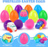 12Pcs Prefilled Easter Eggs with Toy Cars: Filled Easter Eggs with Soft Rubber Car Toys, Easter Basket Stuffers