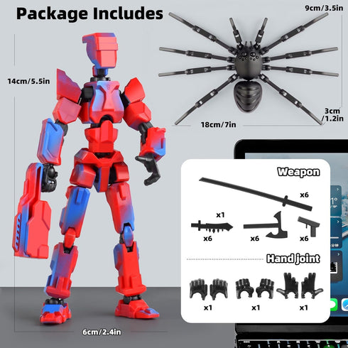 BOZOBO 13 Set 13 Spider13 3D (Assembly Required) T-Spider Action Figure -Titan Action Figure with Sucker Collectible